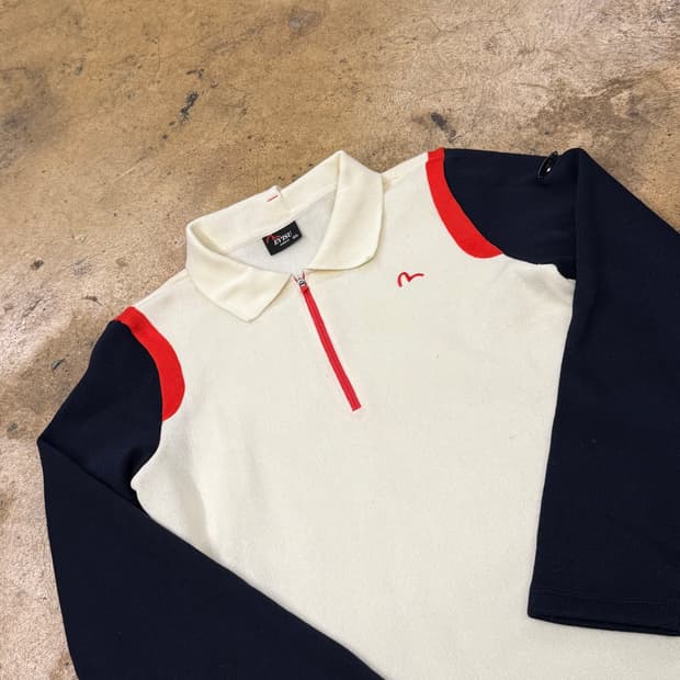 [정품/105] EVISU 에비수 배색 긴팔 폴로티 b17