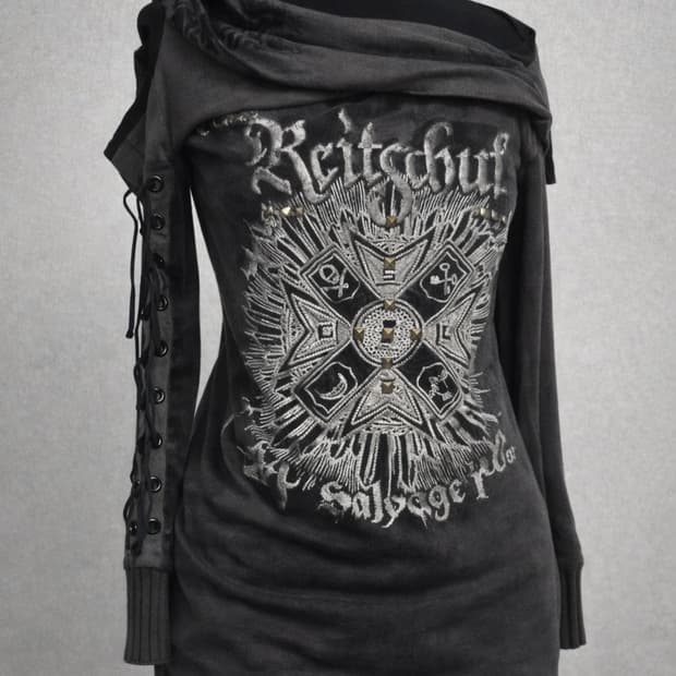 salvage 아일렛 오프숄더 롱슬리브 원피스