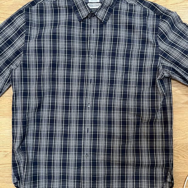 우드비X와인드 협업 네이비 체크 셔츠(02사이즈)