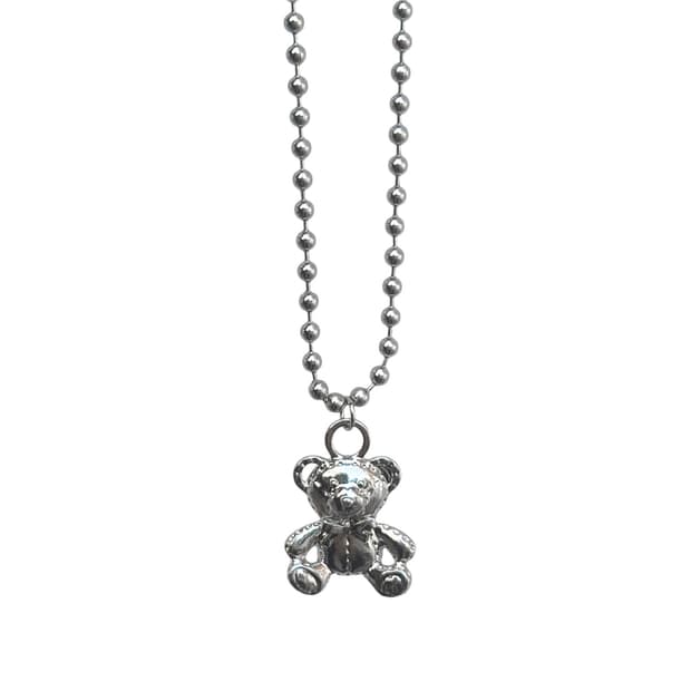 chrome teddy necklace