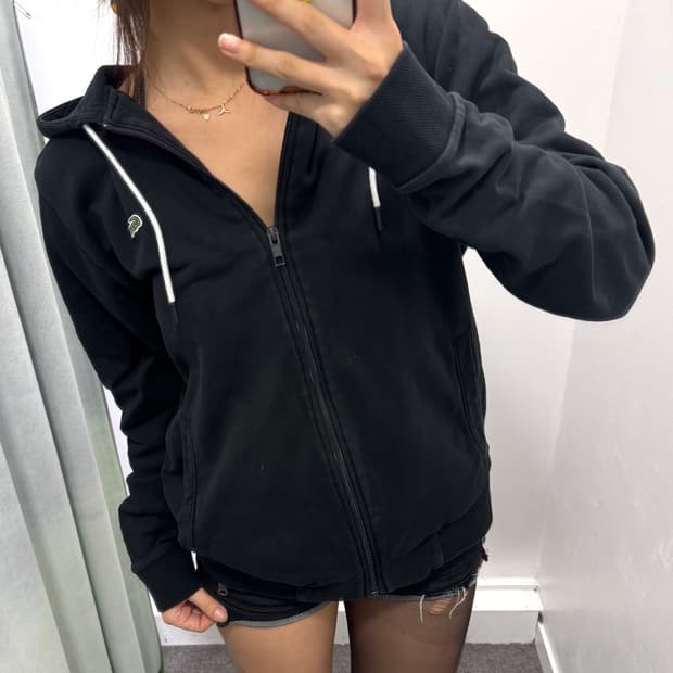 라코스테 블랙 후드집업 