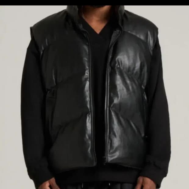 LOWEL 오버핏 레더 패딩조끼