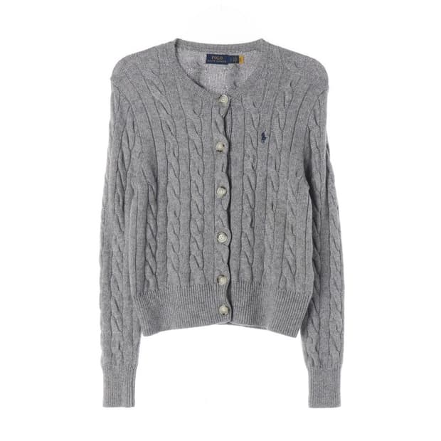 폴로 랄프로렌 울 캐시미어 케이블 가디건 L