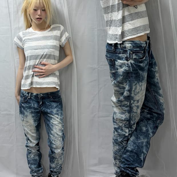 [Vintage] Tie-Dye Washed Straight jeans