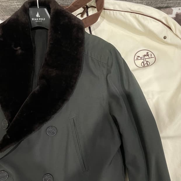 에르메스 퍼 트리밍 코트 50사이즈 매장판 정품