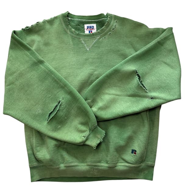 90s 러셀 스웻셔츠 그린 L
