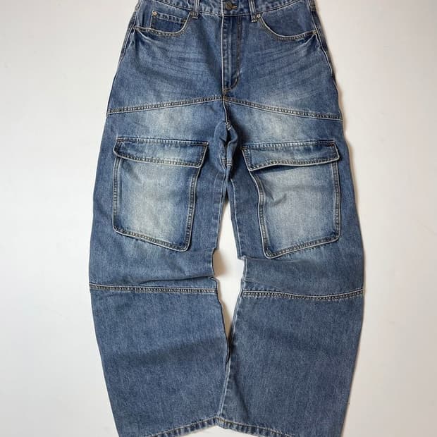 밥캣 BOBCAT USA 프론트 와이드 데님 팬츠 PN9278