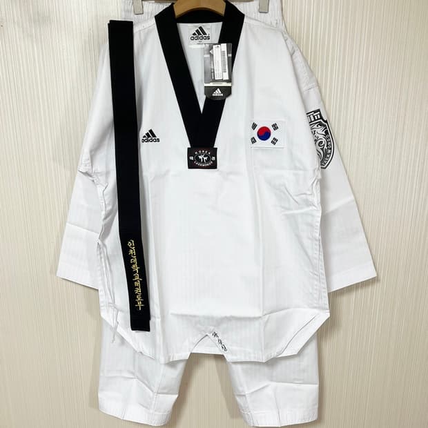 아디다스 인천대학교 태권도부 태권도 도복상하 100(180)