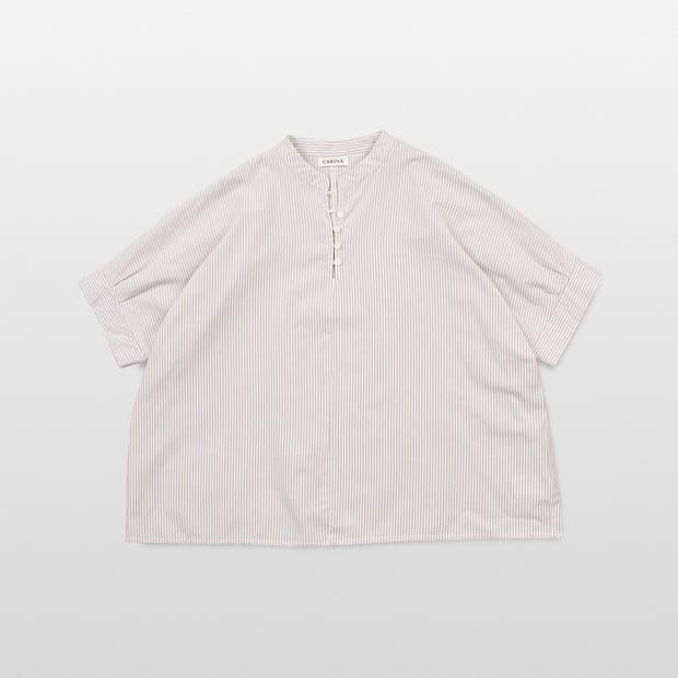 CARINA Stripe Stand Collar Blouse