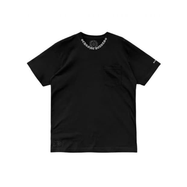 [XL] 크롬하츠 숏 슬리브 포켓 크루 넥로고 반팔 티셔츠 블랙