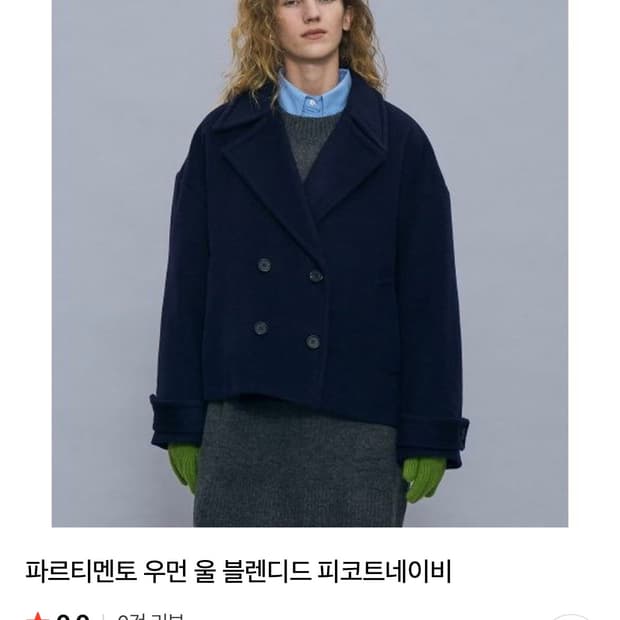 파르티멘토우먼 울블랜디드 피코트 네이비