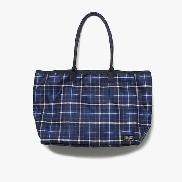 PORTER "Blue Check Tote Bag"