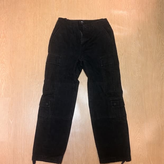 스투시 립스탁 서플러스 카고팬츠 블랙