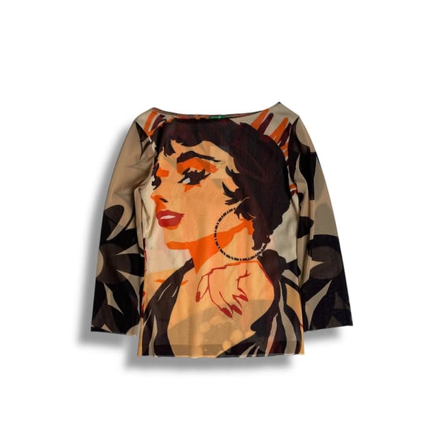 Benetton 걸 매쉬 롱 슬리브 (italy)