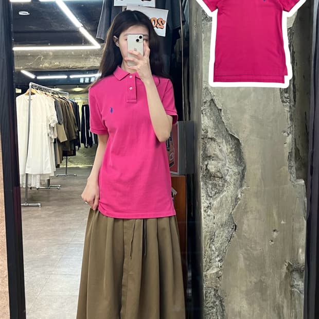 폴로 랄프로렌 반팔 카라티 핑크 S #csz4016