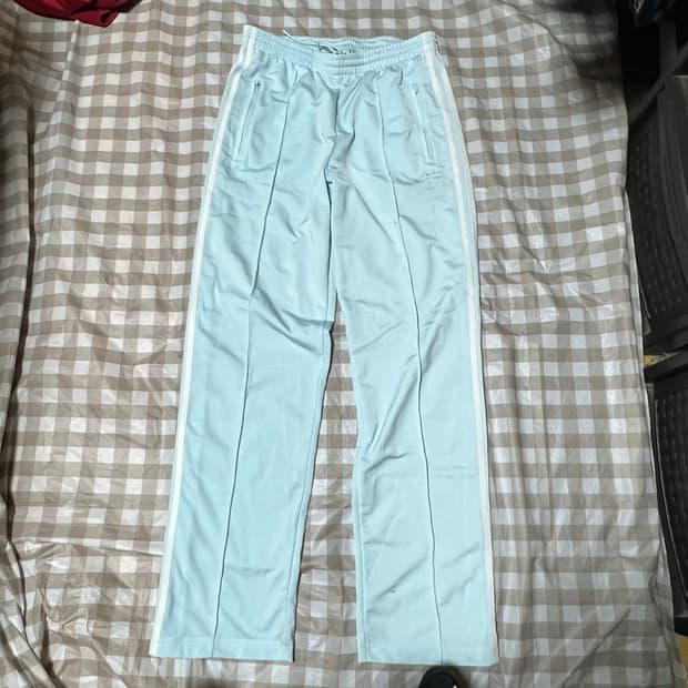 아디다스 파이어버드 트랙팬츠 L 삼선 트레이닝복 하늘 Y2K 하자