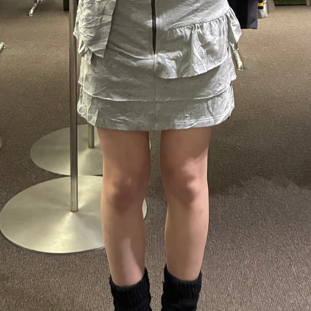 S)Japanese vintage 그레이 언발 캉캉 미니스커트