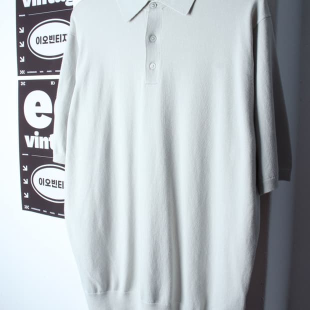 (XL-2XL) 유니클로 반팔 카라 티셔츠 니트 무지-H3H33832
