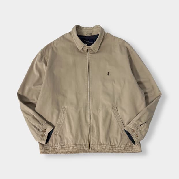 폴로 랄프로렌 90‘s 오버핏 베이지 헤링턴 블루종 자켓