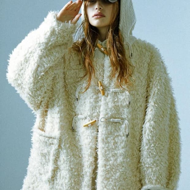 rshemiste 알쉬미스트 알에스에스씨 퍼 니트 더플 코트 아이보리