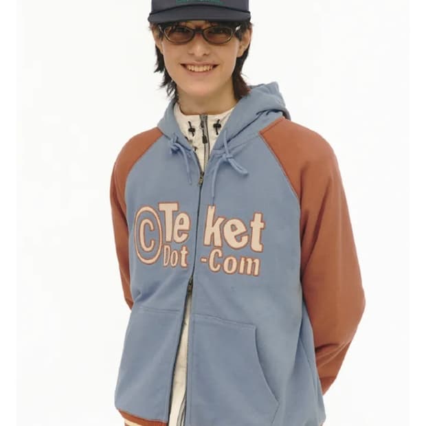 테켓 후드집업 Tilted Zip-Up Hoodie Orange