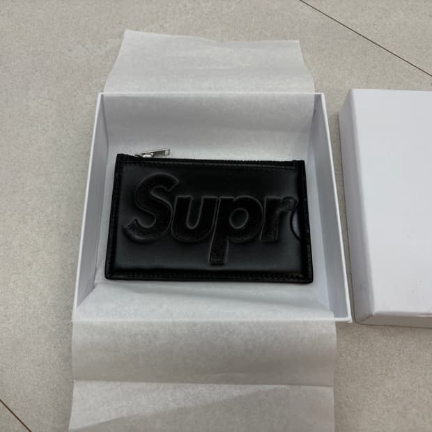 슈프림 레더 집 카드 홀더 지갑 (블랙)