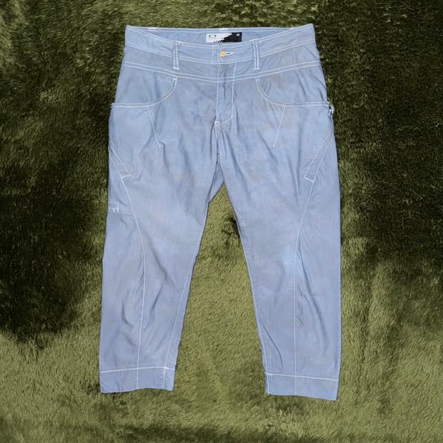 [32] 오클리 재팬 스컬 핸드 다잉 크롭 테크니컬 팬츠 인디고