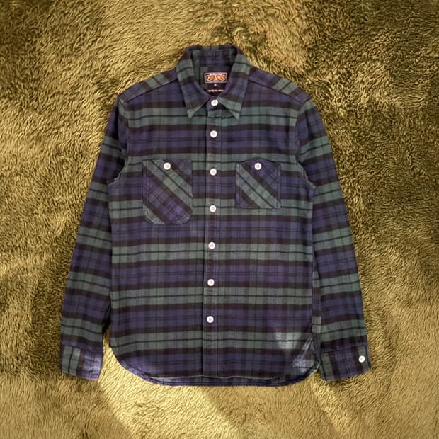 [S] BEAMS Plus 빔즈 플러스 헤비 블랙와치 플란넬 워크 셔츠