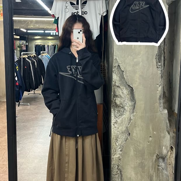 나이키 기모 후드집업 블랙 M #csz2529