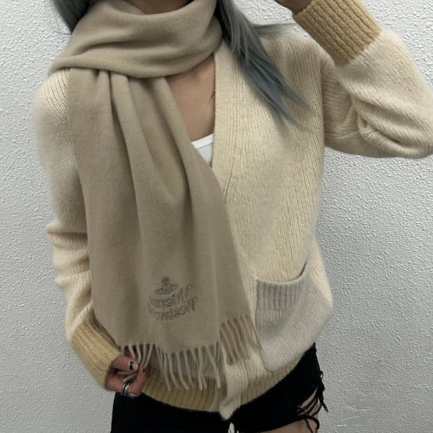 비비안웨스트우드 연베이지 울 머플러