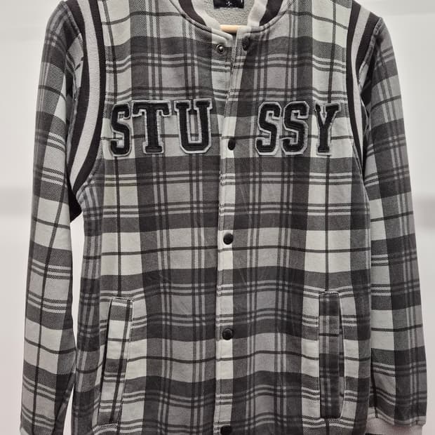 Stussy(스투시) 체크 패턴 버튼업 플리스 자켓