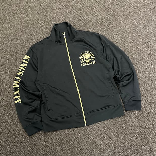 L)Japanese vintage 스컬 글리터 프린팅 트랙탑 져지