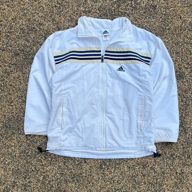 아디다스(ADIDAS) 올드스쿨 화이트 바람막이 자켓