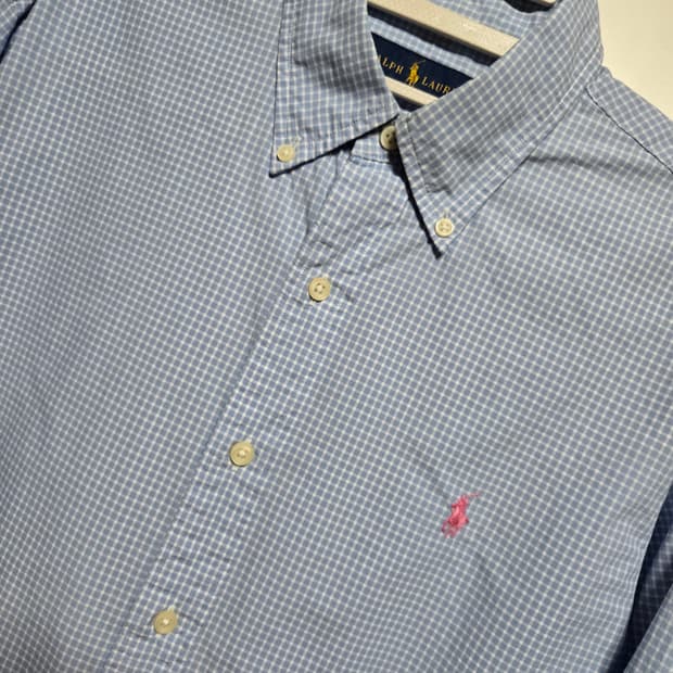 폴로 랄프로렌 정품 깅엄체크 셔츠(M사이즈)