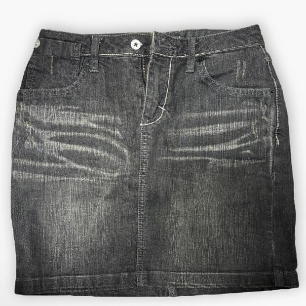 y2k 워싱 흑청치마