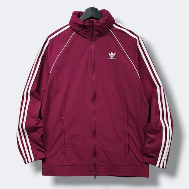 [L] 아디다스 버건디 후드 슈퍼스타 윈드브레이커
