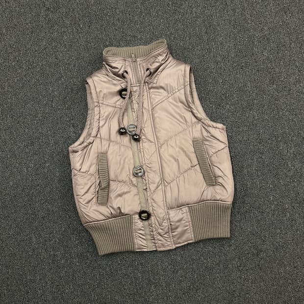 M)Japanese vintage 여성 베이지 패딩 베스트