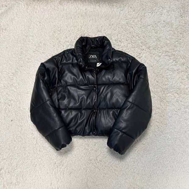 자라 레더 패딩