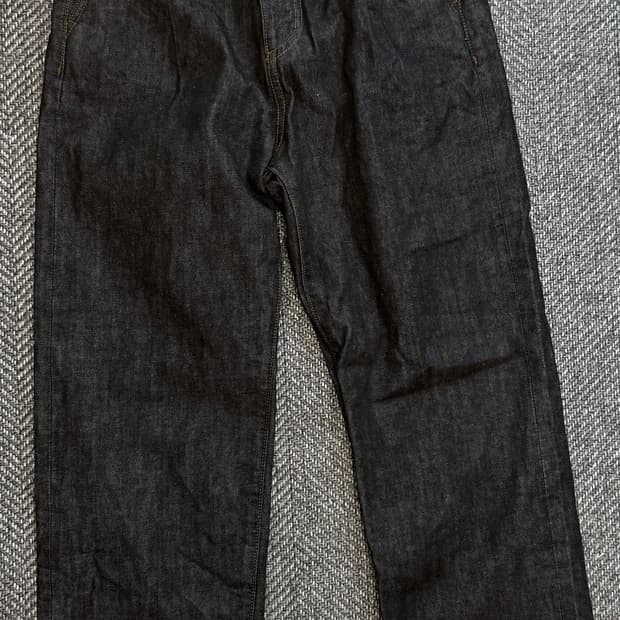 비슬로우 콤피 셀비지 데님팬츠 블랙 남자 30사이즈