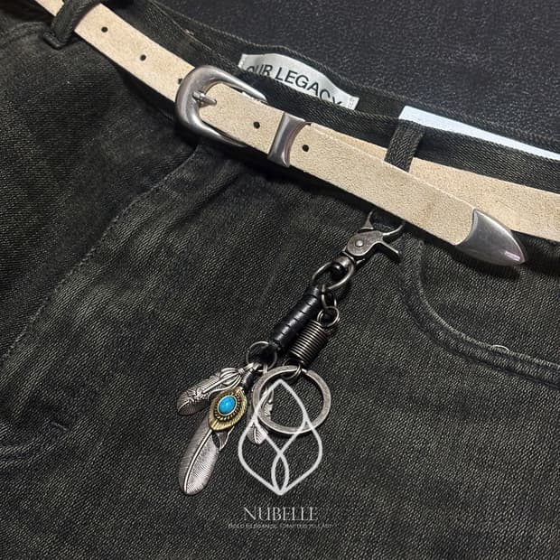 🌗 Suede western belt / 스웨이드 소가죽 벨트