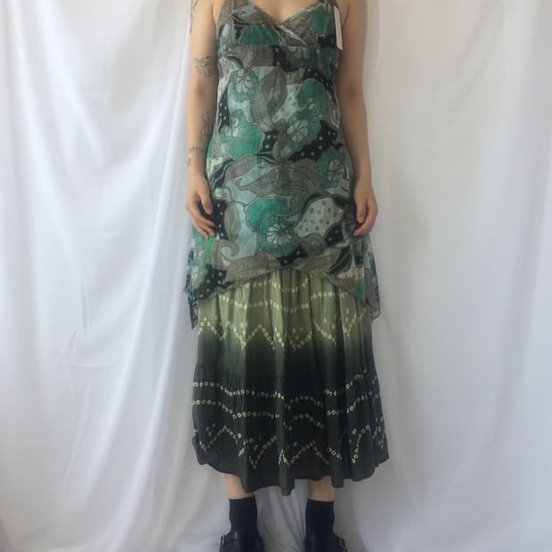 Pattern point unbalanced sleeveless