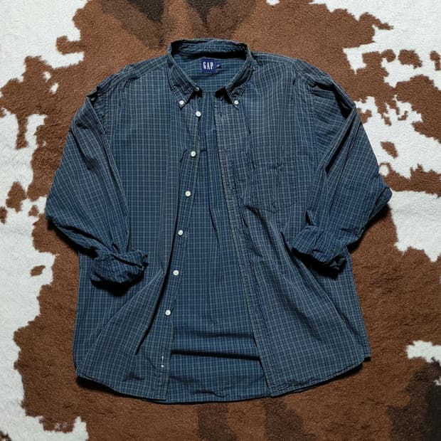 OLD GAP 남성용 그린 타탄체크 남방(L)