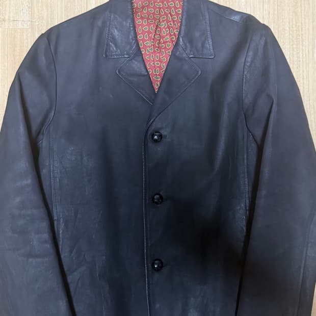 넘버나인 03aw 커트코베인 테일러드 레더 자켓