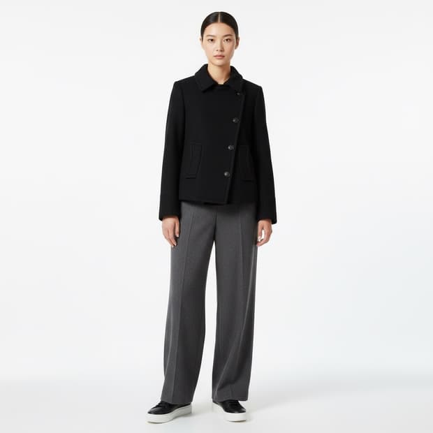 한섬 시스템 울 하프코트