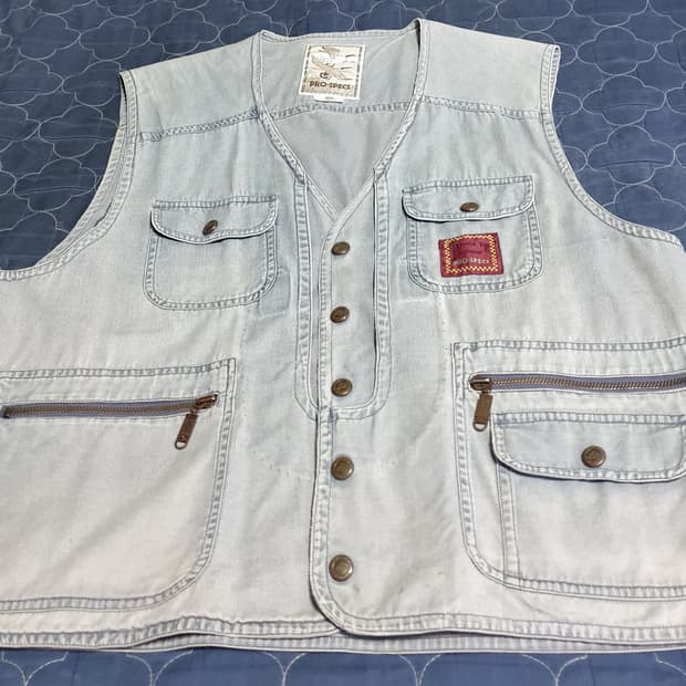 (일본 편집샵 제품) 빈티지 데님조끼 (100)