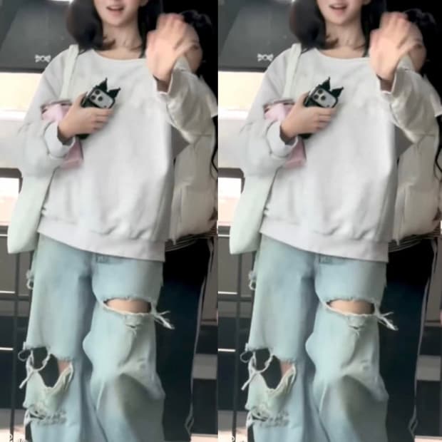 자라 디스트로이드 진 레이 바지 찢청 36