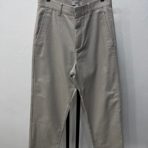정품) COS 코스 신형 베이지색 와이드 면바지 44