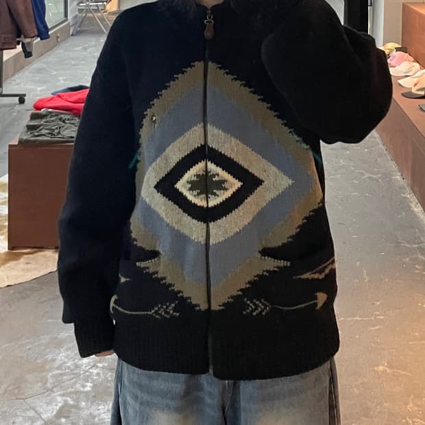 울젠 빈티지 니트 집업 H2327