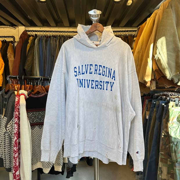 챔피온 리버스위브 데미지 스웻 후드