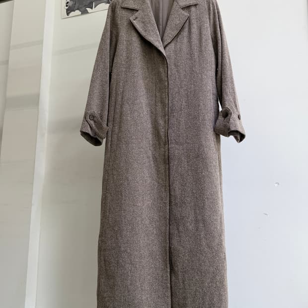 HIROKO KOSHINO (Made in Japan) 부클레 울 코트